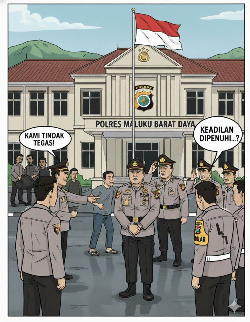 Ilustrasi gambar Polres MBD tangani dugaan penganiayaan warga oleh kapospol pulau Roma, pelaku ditarik dan diproses hukum.